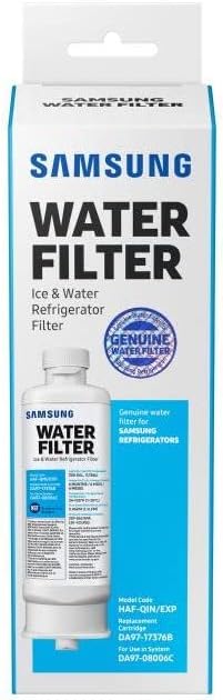 SAMSUNG Genuine Filter for Refrigerator Water and Ice, Carbon Block Filtration, Reduces 99% of Harmful Contaminants for Clean, Clear Drinking Water, 6-Month Life, HAF-QIN/EXP, 1 Pack