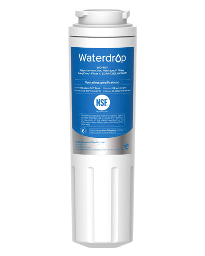 Waterdrop EDR4RXD1 Replacement for EveryDrop® Filter 4, Whirlpool® UKF8001, 4396395, Maytag® UKF8001AXX-200, UKF8001AXX-750, WD-F07, Refrigerator Water Filter, 3 Filters