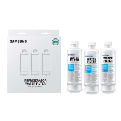 SAMSUNG Genuine Filter for Refrigerator Water and Ice, Carbon Block Filtration, Reduces 99% of Harmful Contaminants for Clean, Clear Drinking Water, 6-Month Life, HAF-QIN/EXP, 1 Pack
