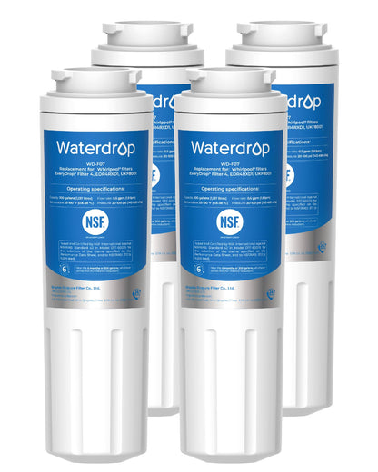 Waterdrop EDR4RXD1 Replacement for EveryDrop® Filter 4, Whirlpool® UKF8001, 4396395, Maytag® UKF8001AXX-200, UKF8001AXX-750, WD-F07, Refrigerator Water Filter, 3 Filters