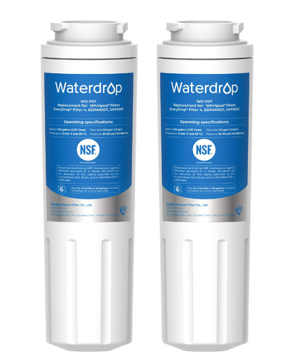 Waterdrop EDR4RXD1 Replacement for EveryDrop® Filter 4, Whirlpool® UKF8001, 4396395, Maytag® UKF8001AXX-200, UKF8001AXX-750, WD-F07, Refrigerator Water Filter, 3 Filters