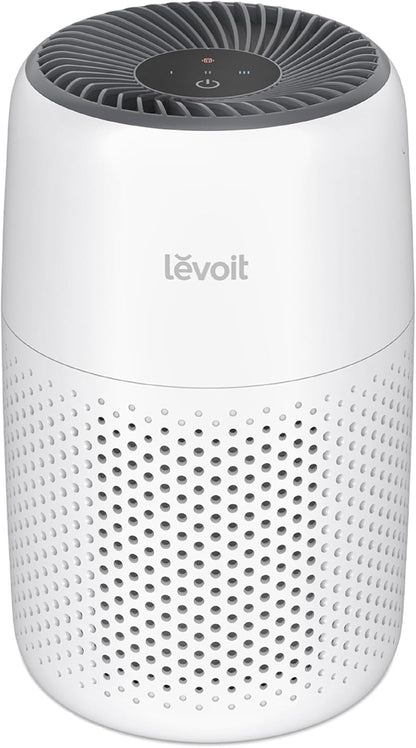 LEVOIT Air Purifiers for Bedroom Home Dorm, AHAM VERIFIDE, 3-in-1 Filter Cleaner With Aroma Pad, Filters Smoke, Allergens, Pet Dander, Odor, Dust, Office, Desktop, Core Mini-P, White