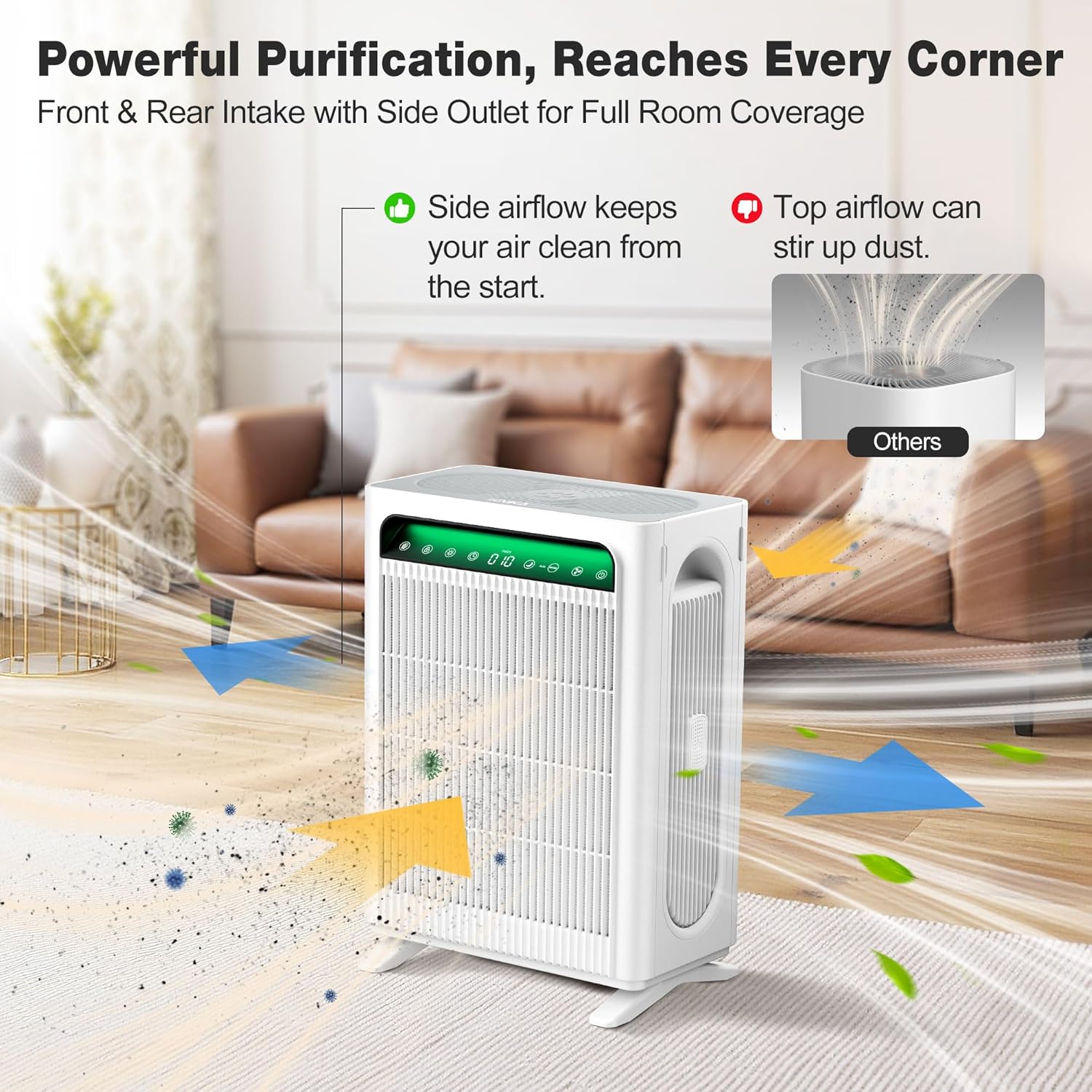 KNKA Air Purifier for Home Bedroom Large Room Up to 1,695 Ft² in 1 Hr, HEPA Sleep Mode Air Cleaner with Washable Pre-Filter, AHAM VERIFIDE, AQI Display, Pet Mode for Pets, Dust, Pollen, APH4000
