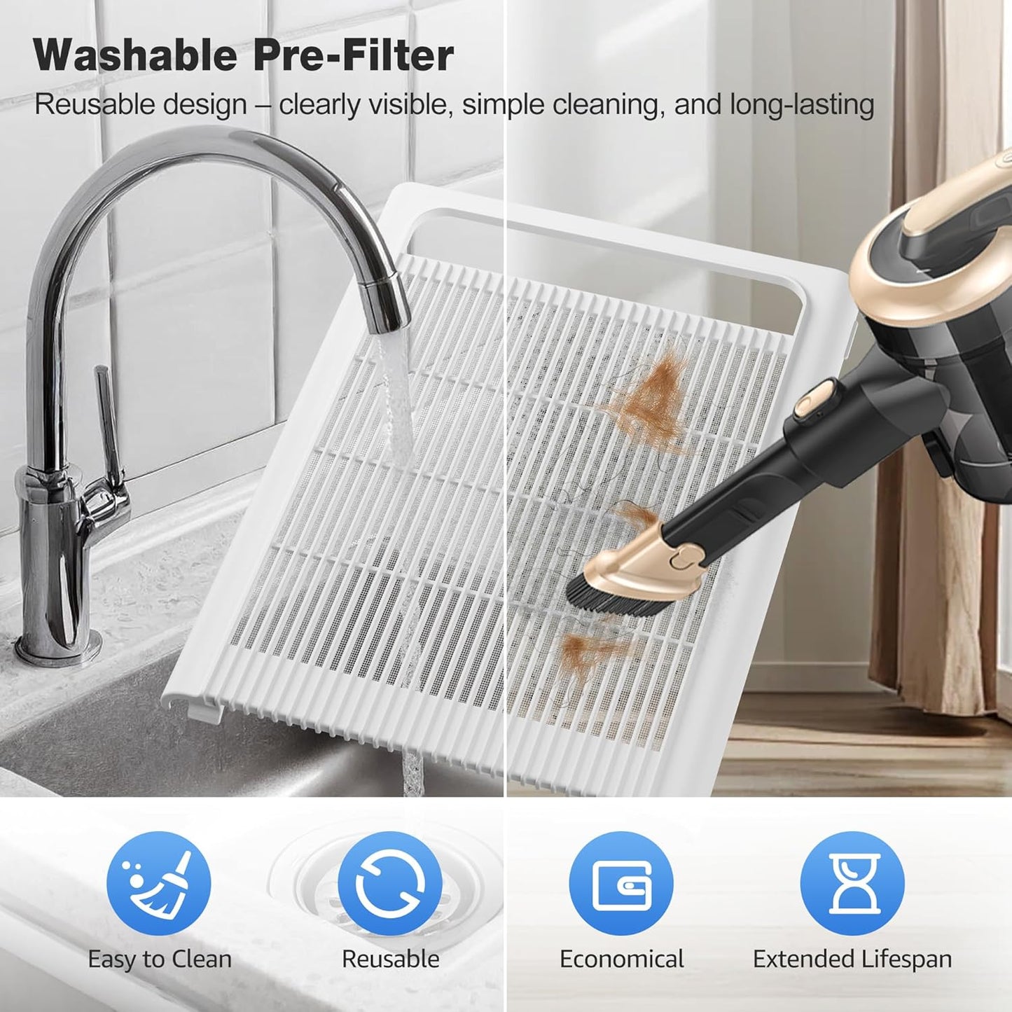 KNKA Air Purifier for Home Bedroom Large Room Up to 1,695 Ft² in 1 Hr, HEPA Sleep Mode Air Cleaner with Washable Pre-Filter, AHAM VERIFIDE, AQI Display, Pet Mode for Pets, Dust, Pollen, APH4000