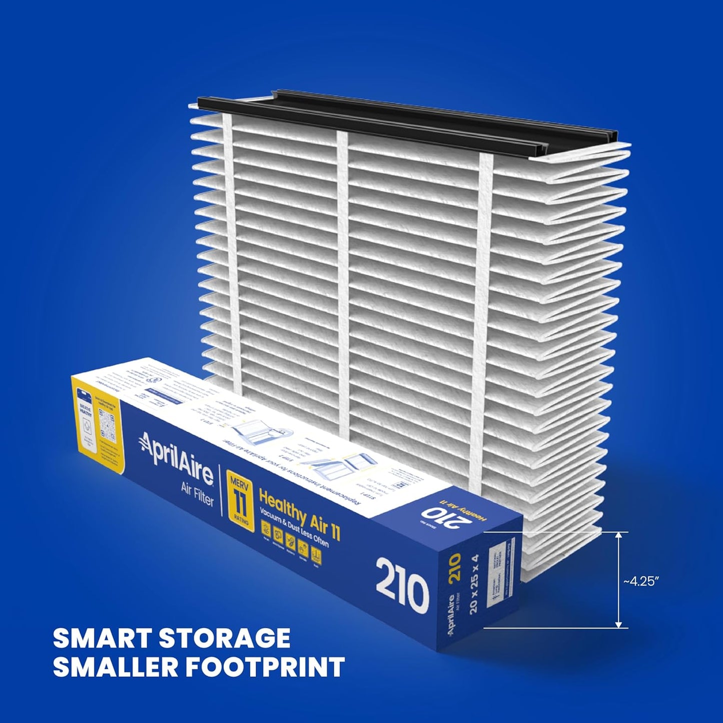 AprilAire 210 Replacement Filter for AprilAire Whole House Air Purifiers - MERV 11, Clean Air & Dust, 20x25x4 Air Filter (Pack of 2)