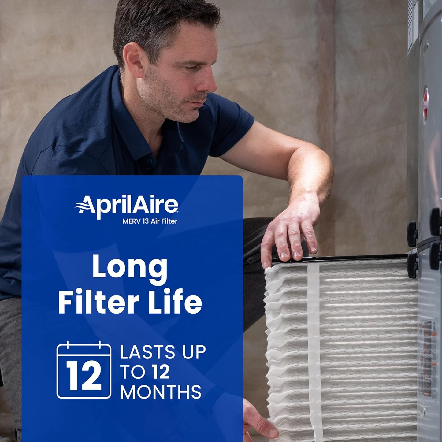 AprilAire 213 Replacement Filter for AprilAire Whole House Air Purifiers - MERV 13, Healthy Home Allergy, 20x25x4 Air Filter (Pack of 2)