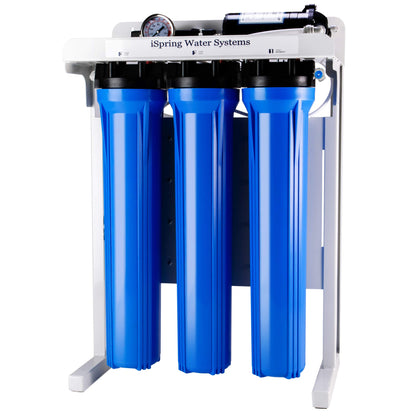 iSpring RCS5T Commercial Tankless Reverse Osmosis RO Water Filter System with 1.5:1 Pure to Drain Ratio, Pressure Gauge